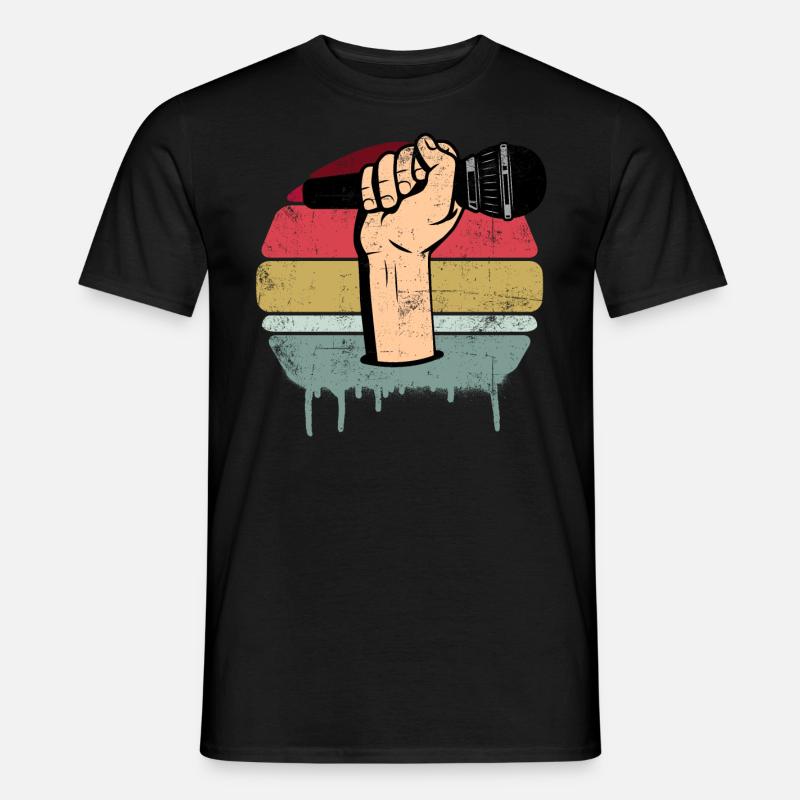Mikrofon Retro - Männer T-Shirt - Schwarz