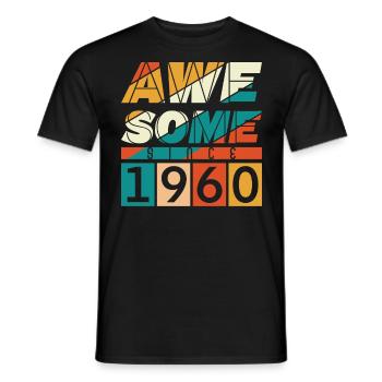 1960 Anniversaire Naissance Année de naissance millésime - T-shirt homme - noir - Devant - AI Model Male 178 light (178cm)