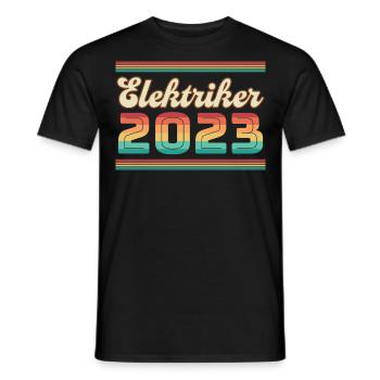 Elektriker 2023 Geschenkidee - Männer T-Shirt - Schwarz - Vorne - AI Model Male 178 light (178cm)