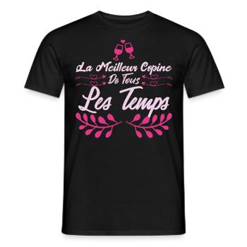 La Meilleure copine de tous les temps. Cadeau. - T-shirt homme - noir - Devant - AI Model Male 178 light (178cm)
