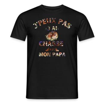 j peux pas j ai chasse avec mon papa - T-shirt homme - noir - Devant - AI Model Male 178 light (178cm)