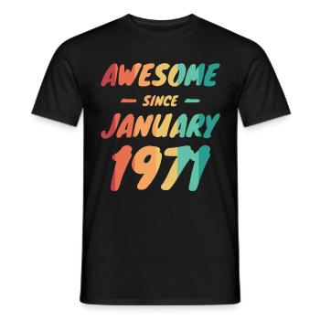 Data di nascita 1971 Data di nascita - T-shirt uomo - nero - Fronte - AI Model Male 178 light (178cm)
