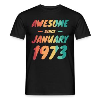 Born 1973 Year of birth Date of birth - Men's T-Shirt - black - Front - AI Model Male 178 light (178cm)