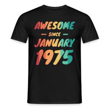 Data di nascita 1975 Data di nascita - T-shirt uomo - nero - Fronte - AI Model Male 178 light (178cm)
