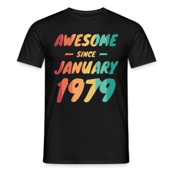 Data di nascita 1979 Data di nascita - T-shirt uomo - nero - Fronte - AI Model Male 178 light (178cm)