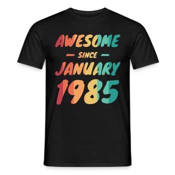 Jahrgang 1985 Geburtsjahr Geburtsdatum - Männer T-Shirt - Schwarz - Vorne - AI Model Male 178 light (178cm)