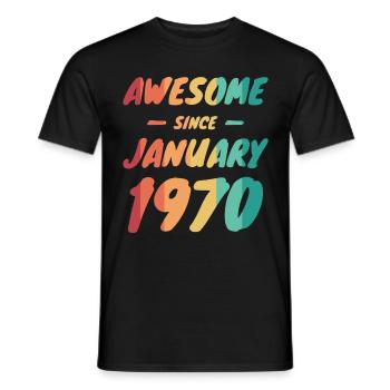 Jahrgang 1970 Geburtsjahr Geburtsdatum - Männer T-Shirt - Schwarz - Vorne - AI Model Male 178 light (178cm)