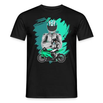 Moto Lifestyle / Moto / Moto motard - T-shirt homme - noir - Devant - AI Model Male 178 light (178cm)