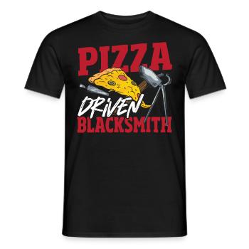 Pizza Driven Blacksmith Blacksmithing - Men's T-Shirt - black - Front - AI Model Male 178 light (178cm)