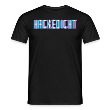Hackedicht Glitch Vaporwave - Männer T-Shirt - Schwarz - Vorne - AI Model Male 178 light (178cm)