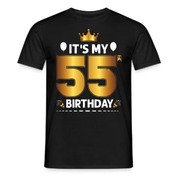 55 Birthday 55 Years Happy Birthday - Men's T-Shirt - black - Front - AI Model Male 178 light (178cm)