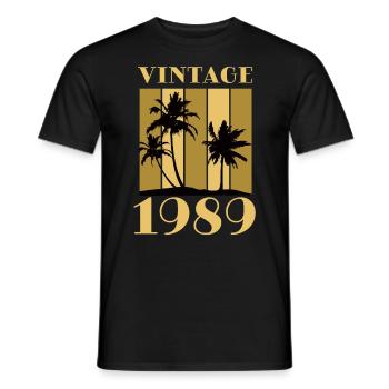 Jahrgang 1989 Geburtsjahr Geburtsdatum Vintage - Männer T-Shirt - Schwarz - Vorne - AI Model Male 178 light (178cm)