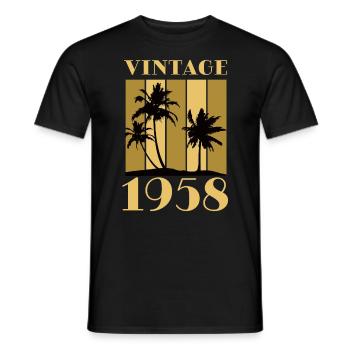 Jahrgang 1958 Geburtsjahr Geburtsdatum Vintage - Männer T-Shirt - Schwarz - Vorne - AI Model Male 178 light (178cm)