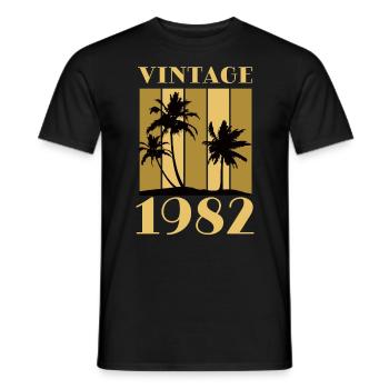 Jahrgang 1982 Geburtsjahr Geburtsdatum Vintage - Männer T-Shirt - Schwarz - Vorne - AI Model Male 178 light (178cm)
