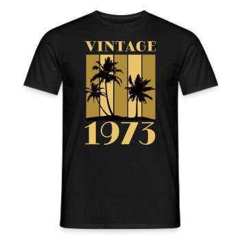 Born 1973 Year of birth Date of birth Vintage - Men's T-Shirt - black - Front - AI Model Male 178 light (178cm)