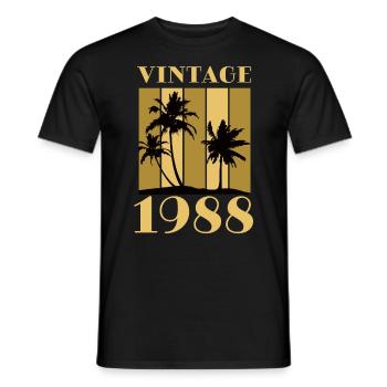 Jahrgang 1988 Geburtsjahr Geburtsdatum Vintage - Männer T-Shirt - Schwarz - Vorne - AI Model Male 178 light (178cm)