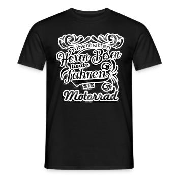 Früher hatten hexen besen heute fahen sie motorrad - Männer T-Shirt - Schwarz - Vorne - AI Model Male 178 light (178cm)
