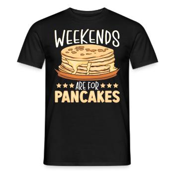 Weekends Are For Pancakes Pancake Brunch - Men's T-Shirt - black - Front - AI Model Male 178 light (178cm)