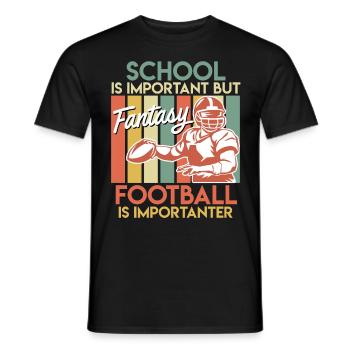 L’école est importante mais le football Fantasy - T-shirt homme - noir - Devant - AI Model Male 178 light (178cm)