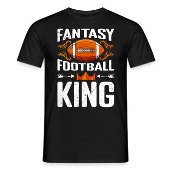 Fantasy Football King Football Fan - Men's T-Shirt - black - Front - AI Model Male 178 light (178cm)