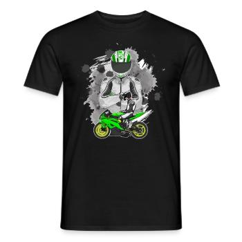 Motorcycle Lifestyle / Motorcycle / Motorcycle biker - Men's T-Shirt - black - Front - AI Model Male 178 light (178cm)