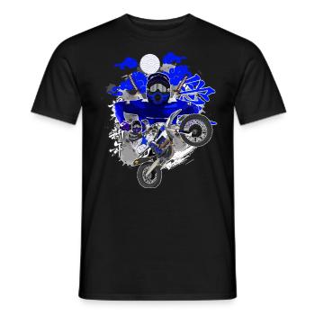 Motocross / Enduro / Freestyle mx / Dirtbike retro - Men's T-Shirt - black - Front - AI Model Male 178 light (178cm)