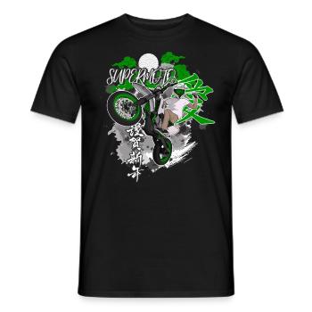Supermoto / Supermotard / Supermoto Wheelie Biker - T-shirt homme - noir - Devant - AI Model Male 178 light (178cm)