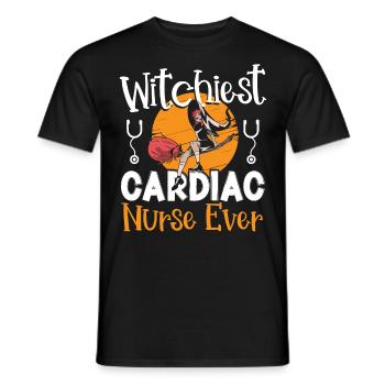 Witchiest Cardiac Nurse Ever Halloween Cardiac - Men's T-Shirt - black - Front - AI Model Male 178 light (178cm)
