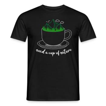 Besoin d’une tasse de nature en plein air - T-shirt homme - noir - Devant - AI Model Male 178 light (178cm)