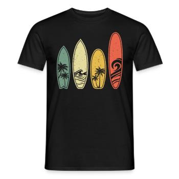 Surfer Vintage Planches de Surf Rétro - T-shirt homme - noir - Devant - AI Model Male 178 light (178cm)