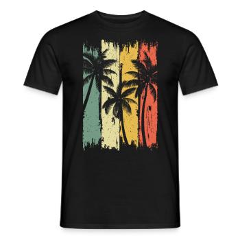 Palmen Vintage Retro Streifen - Männer T-Shirt - Schwarz - Vorne - AI Model Male 178 light (178cm)