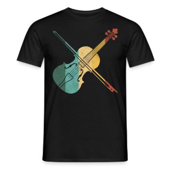 Violin Violinist Retro Vintage - Men's T-Shirt - black - Front - AI Model Male 178 light (178cm)