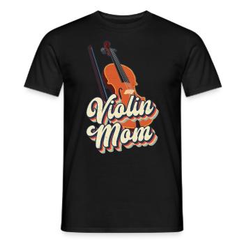 Violon Violoniste Maman Rétro Vintage - T-shirt homme - noir - Devant - AI Model Male 178 light (178cm)