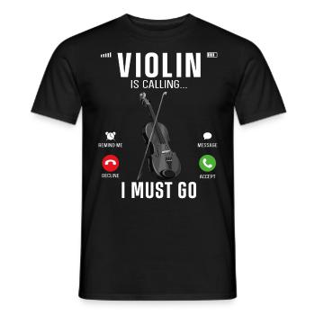 Violon Violoniste Affichage de téléphone - T-shirt homme - noir - Devant - AI Model Male 178 light (178cm)