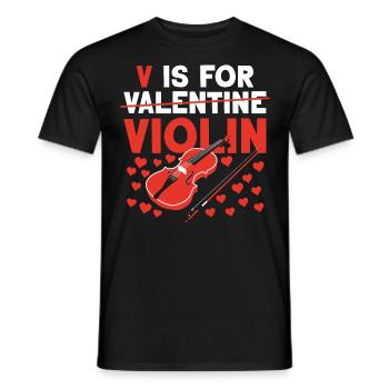 Violin Violinist Valentines Day V - Männer T-Shirt - Schwarz - Vorne - AI Model Male 178 light (178cm)