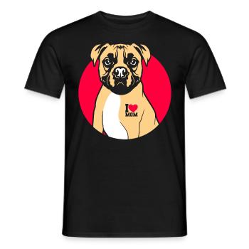 Boxer dog love dog - Men's T-Shirt - black - Front - AI Model Male 178 light (178cm)