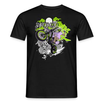Motocross / Enduro / Freestyle mx / Dirtbike rétro - T-shirt homme - noir - Devant - AI Model Male 178 light (178cm)