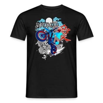 Motocross / Enduro / Freestyle mx / Dirtbike rétro - T-shirt homme - noir - Devant - AI Model Male 178 light (178cm)