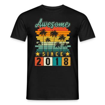 2018 Anniversaire Naissance Année de naissance Millésime - T-shirt homme - noir - Devant - AI Model Male 178 light (178cm)