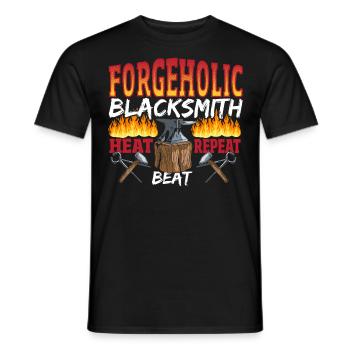 ForgeHolic BlackSmith Heat Beat Repeat - T-shirt homme - noir - Devant - AI Model Male 178 light (178cm)