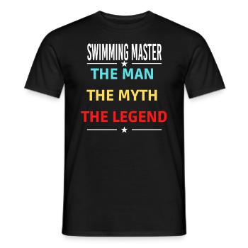 The Man The Myth The Legend SWIMMING MASTER - Men's T-Shirt - black - Front - AI Model Male 178 light (178cm)