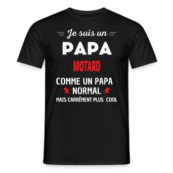 Je suis un PAPA MOTARD - T-shirt homme - noir - Devant - AI Model Male 178 light (178cm)