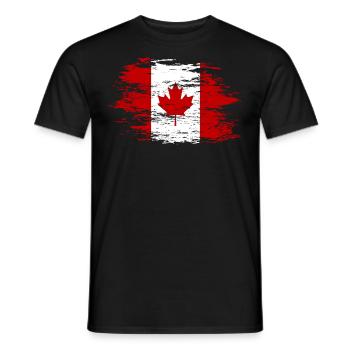 Drapeau du Canada utilisé - T-shirt homme - noir - Devant - AI Model Male 178 light (178cm)
