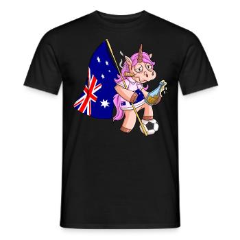 Australier Party Einhorn - Männer T-Shirt - Schwarz - Vorne - AI Model Male 178 light (178cm)