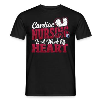 Cardiac Nursing Is A Work Of Heart Cardiac Nurse - Men's T-Shirt - black - Front - AI Model Male 178 light (178cm)