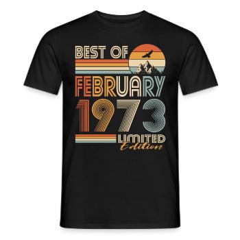 50e anniversaire né en 1973 Best of 1973 - T-shirt homme - noir - Devant - AI Model Male 178 light (178cm)