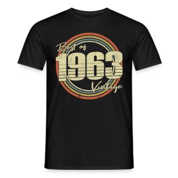 60. Geburtstag Jahrgang 1963 Best of 1963 - Männer T-Shirt - Schwarz - Vorne - AI Model Male 178 light (178cm)