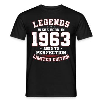 60e anniversaire né en 1963 né en 1963 - T-shirt homme - noir - Devant - AI Model Male 178 light (178cm)