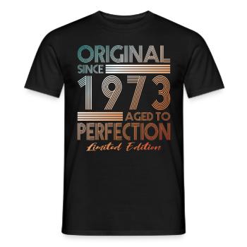50e anniversaire né en 1973 Original depuis 1973 - T-shirt homme - noir - Devant - AI Model Male 178 light (178cm)