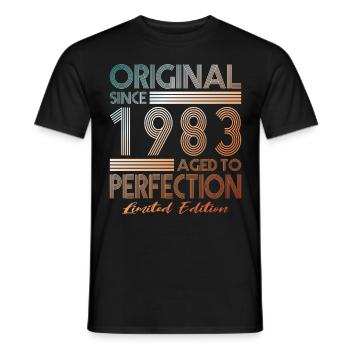 40th birthday born 1983 Original Since 1983 - Men's T-Shirt - black - Front - AI Model Male 178 light (178cm)